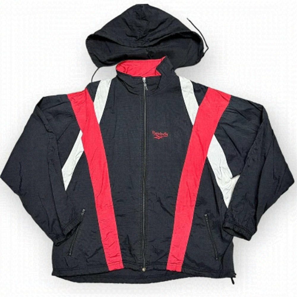 Reebok Vintage 90s Windbreaker Retro Track Jacket - Mens Large